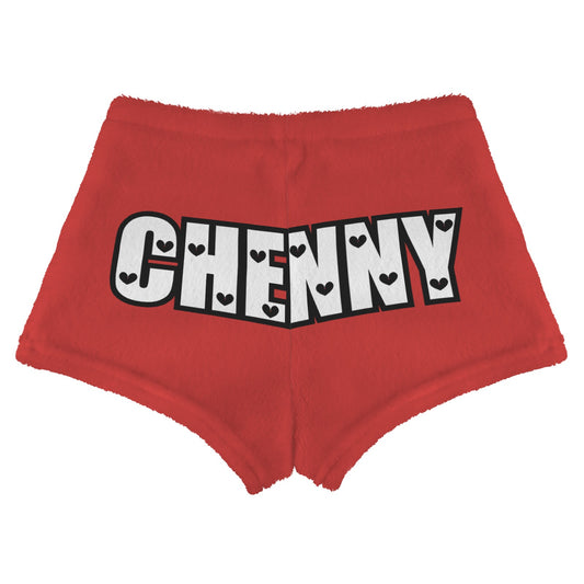 Personalized Fuzzy Shorts – Custom Name in Heart Font