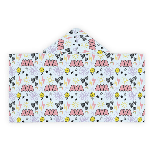 Kids Hooded Towel with Custom Name - Personalized Beach or Bath Towel