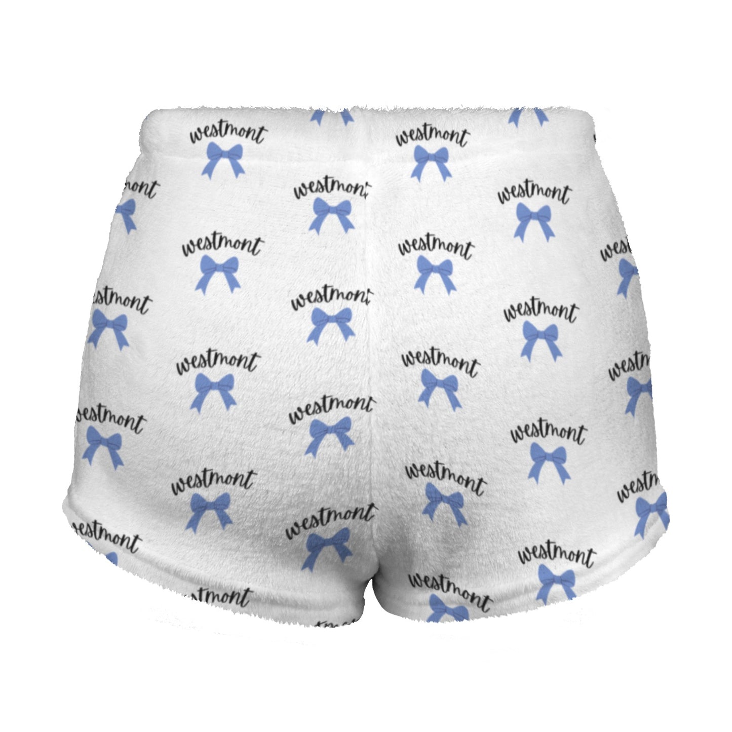 Blue Bows Personalized Bow Lounge Shorts | Custom Name Camp Pajama Shorts