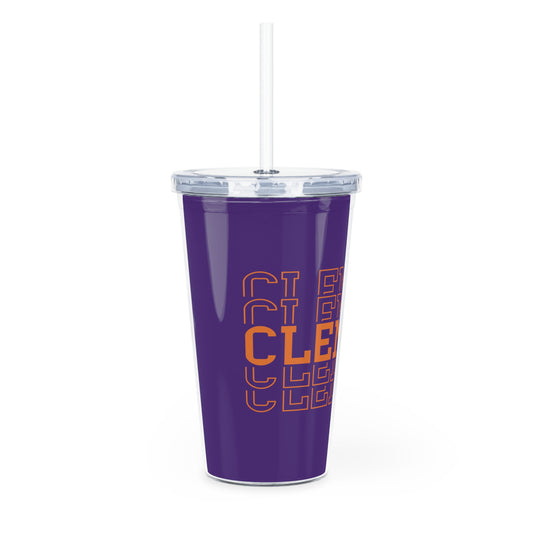 Custom Plastic Tumbler with Straw - Ideal for Students and Fans, College Game Day, Tailgating, Gifts for Graduates, Drinkware