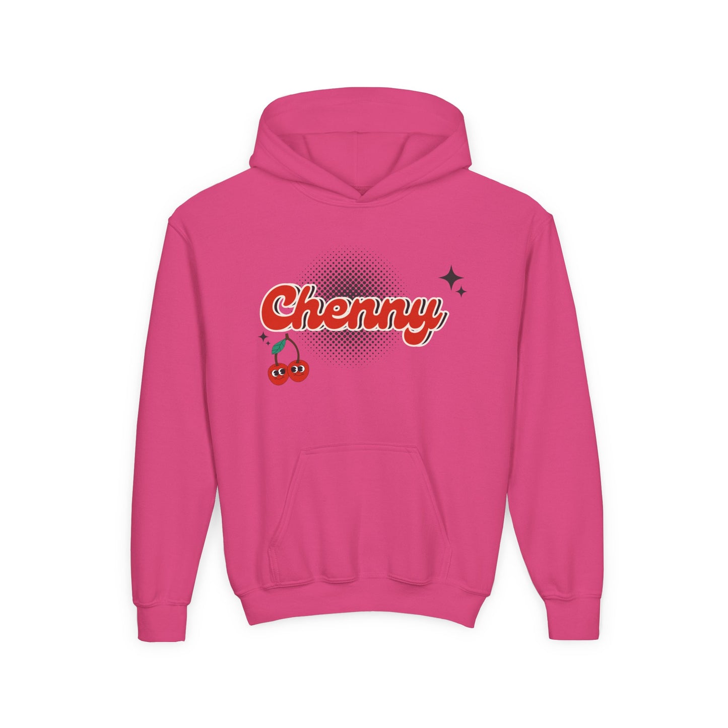 Customizable Youth Hoodie Sweatshirt for Camp, School, or Sports Team | Retro Cherries