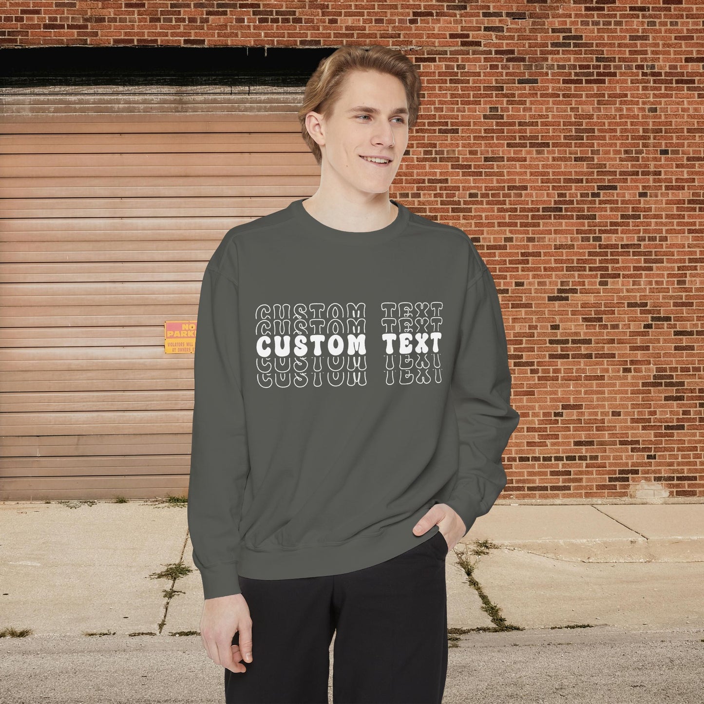 Customizable Stacked Text Design Sweatshirt