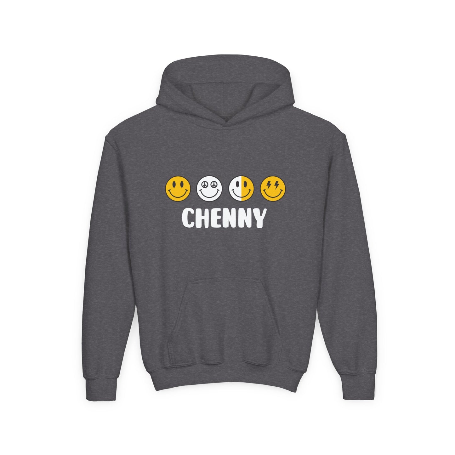 Custom Emoji Line Youth Hooded Sweatshirt