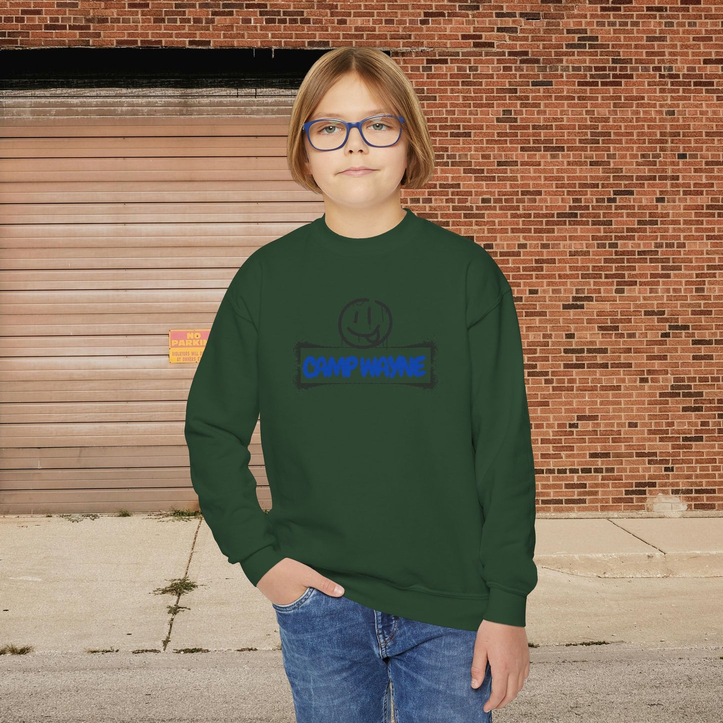 Sun's Out, Tongue's Out Custom Youth Crewneck Sweatshirt