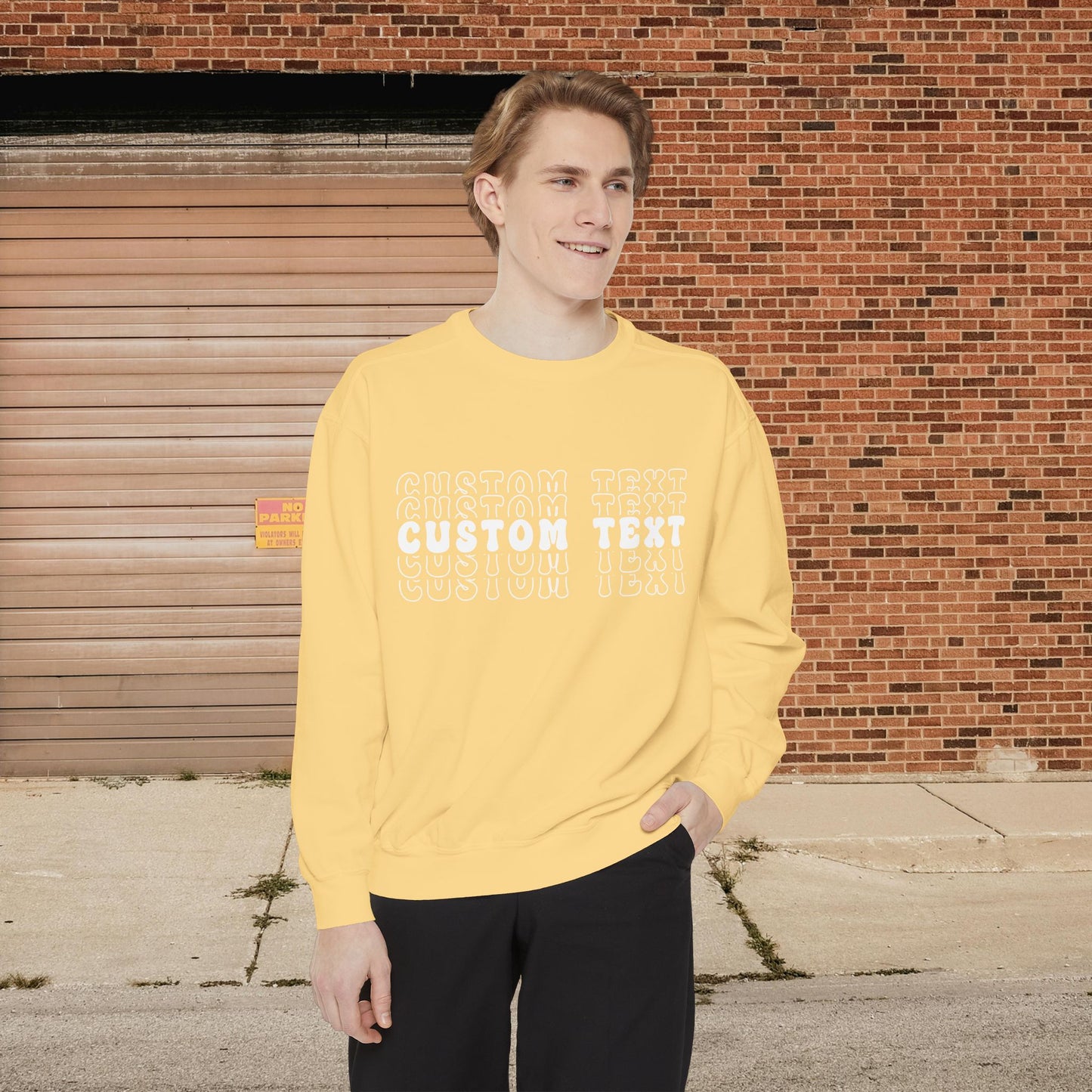 Customizable Stacked Text Design Sweatshirt