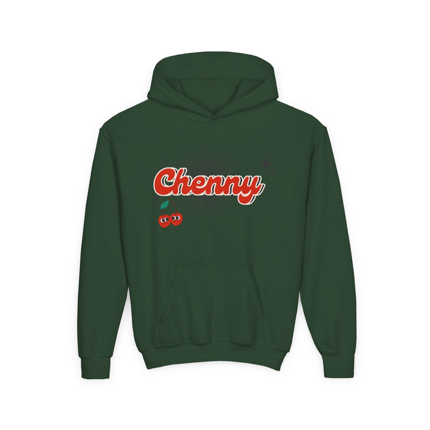 Customizable Youth Hoodie Sweatshirt for Camp, School, or Sports Team | Retro Cherries