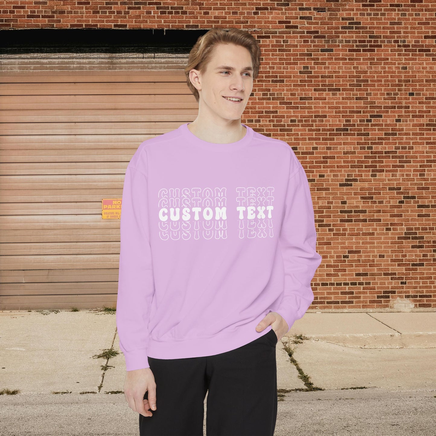 Customizable Stacked Text Design Sweatshirt