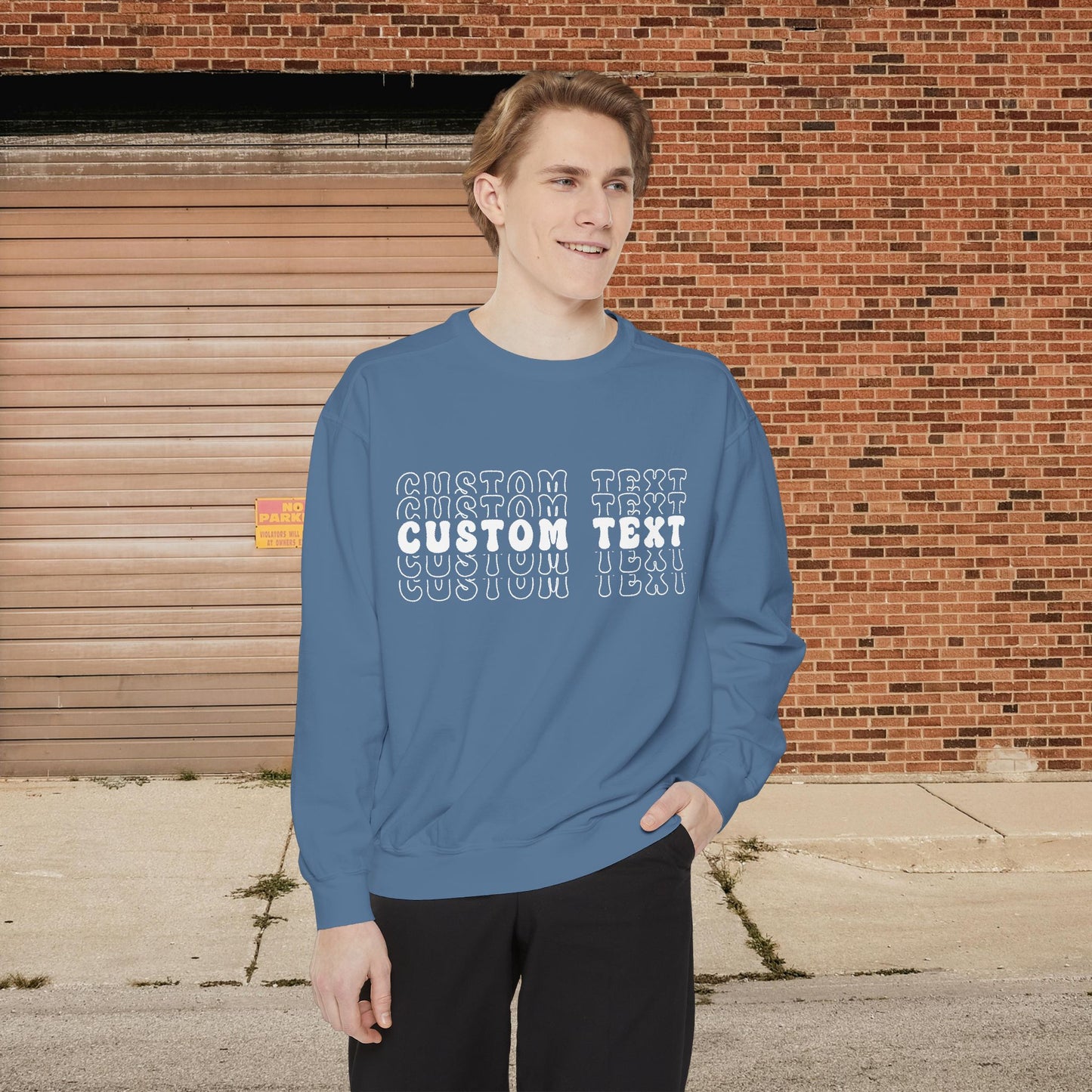 Customizable Stacked Text Design Sweatshirt
