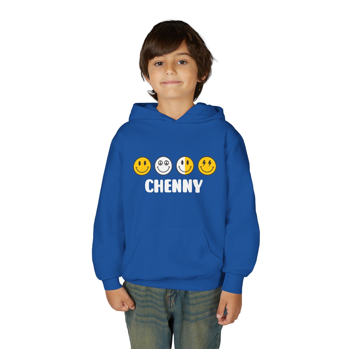 Custom Emoji Line Youth Hooded Sweatshirt