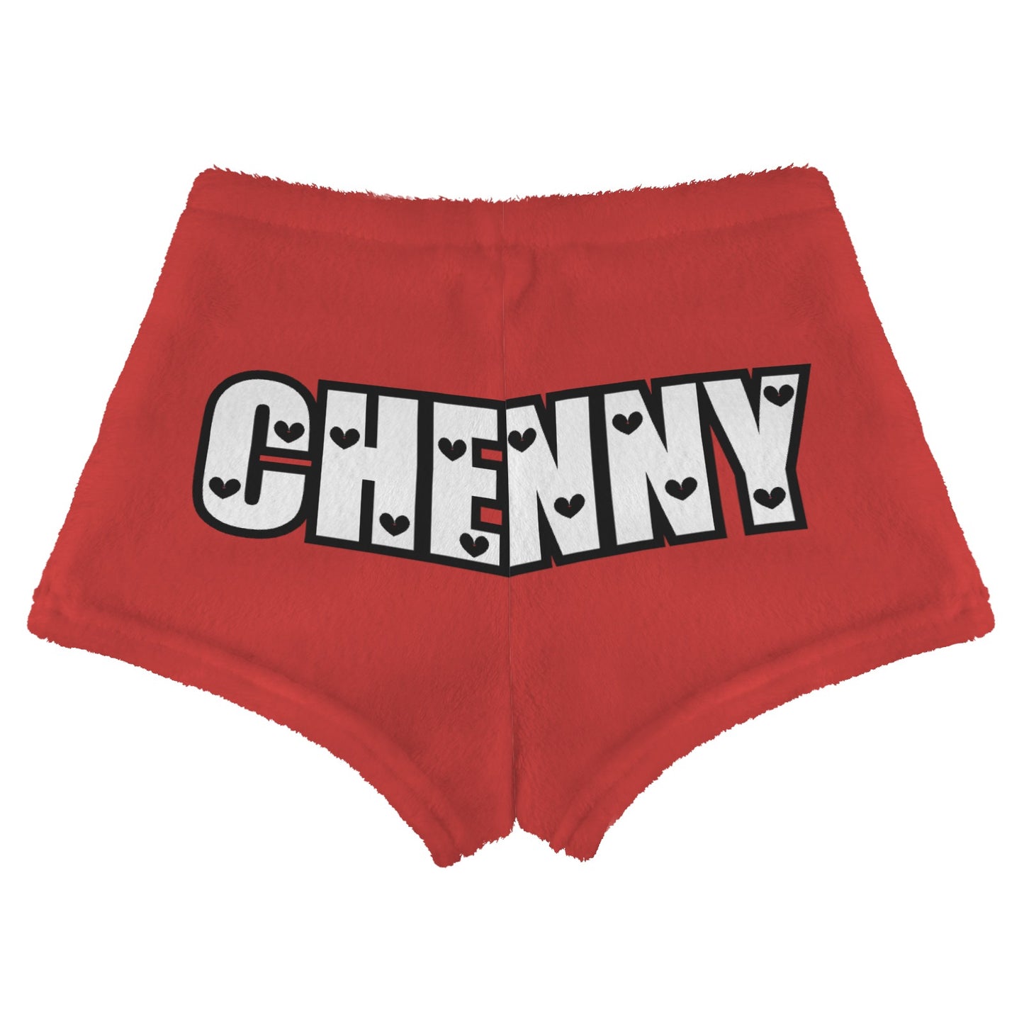 Personalized Fuzzy Shorts – Custom Name in Heart Font