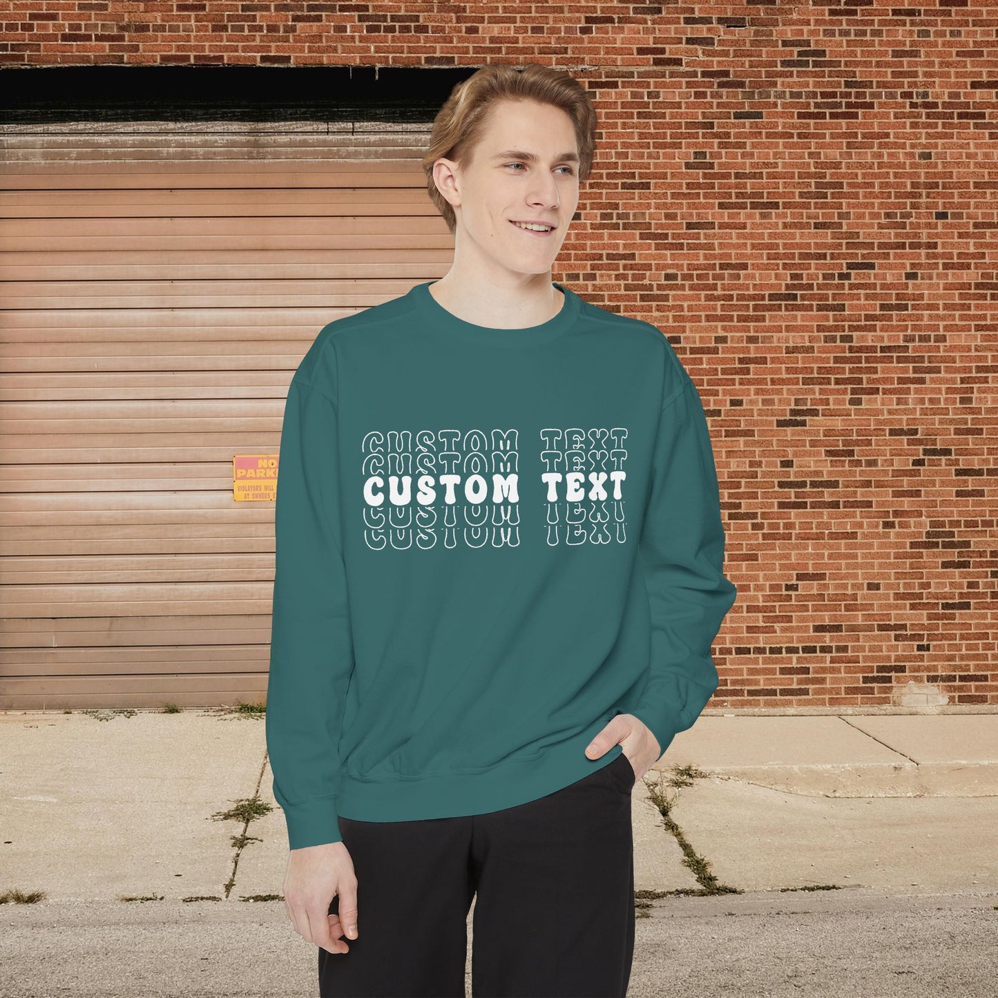 Customizable Stacked Text Design Sweatshirt