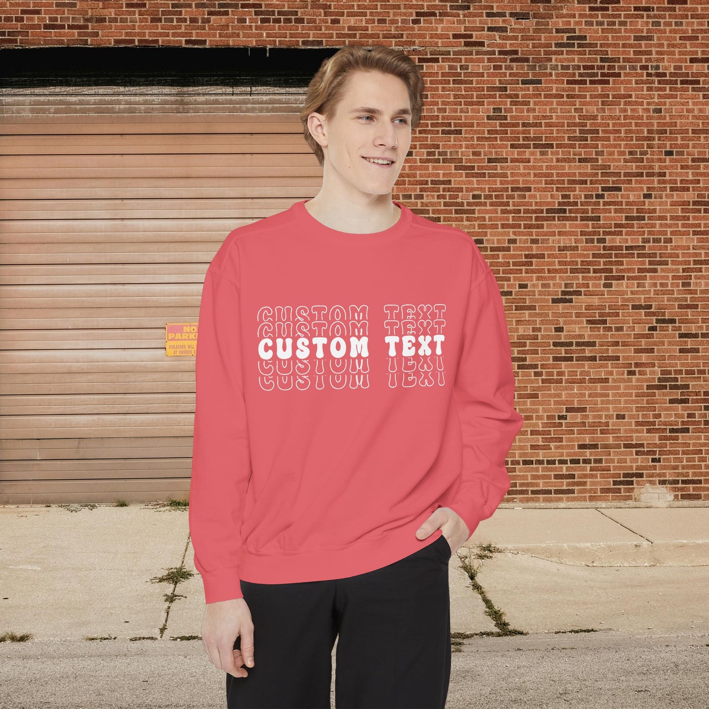Customizable Stacked Text Design Sweatshirt