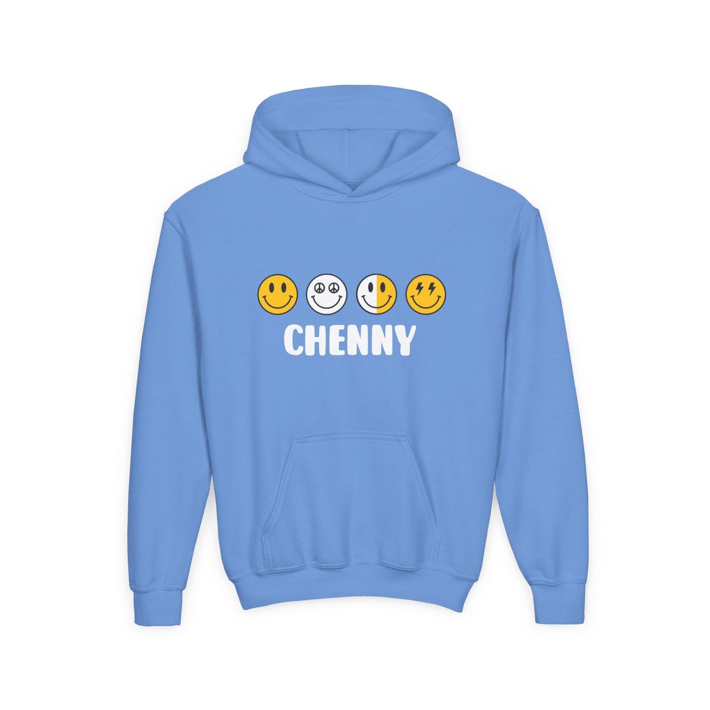 Custom Emoji Line Youth Hooded Sweatshirt