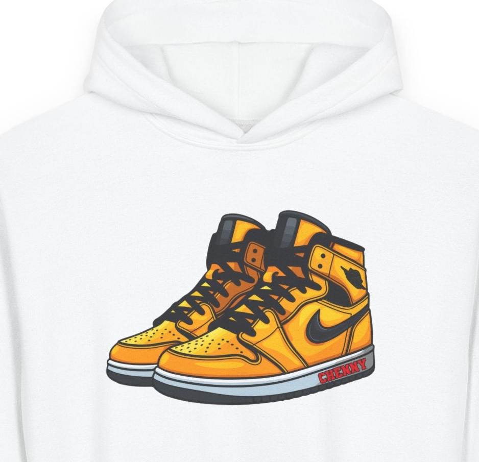 Personalized Sneaker Hoodie for Kids | Custom Name Shoe Graphic Sweatshirt
