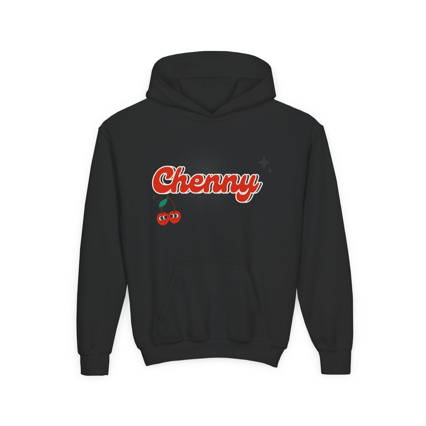 Customizable Youth Hoodie Sweatshirt for Camp, School, or Sports Team | Retro Cherries