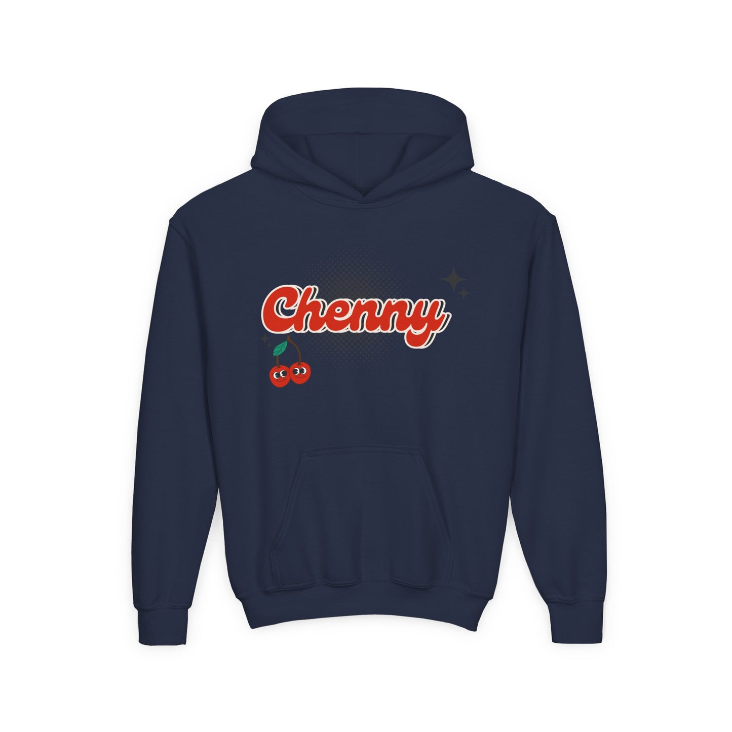 Customizable Youth Hoodie Sweatshirt for Camp, School, or Sports Team | Retro Cherries