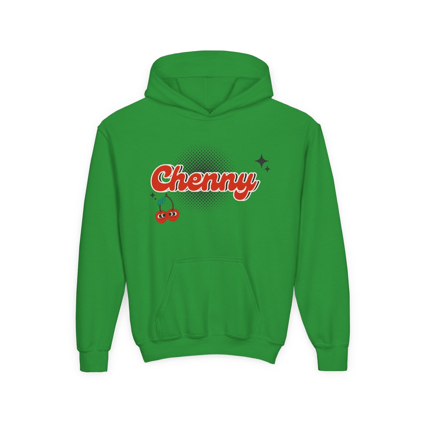 Customizable Youth Hoodie Sweatshirt for Camp, School, or Sports Team | Retro Cherries