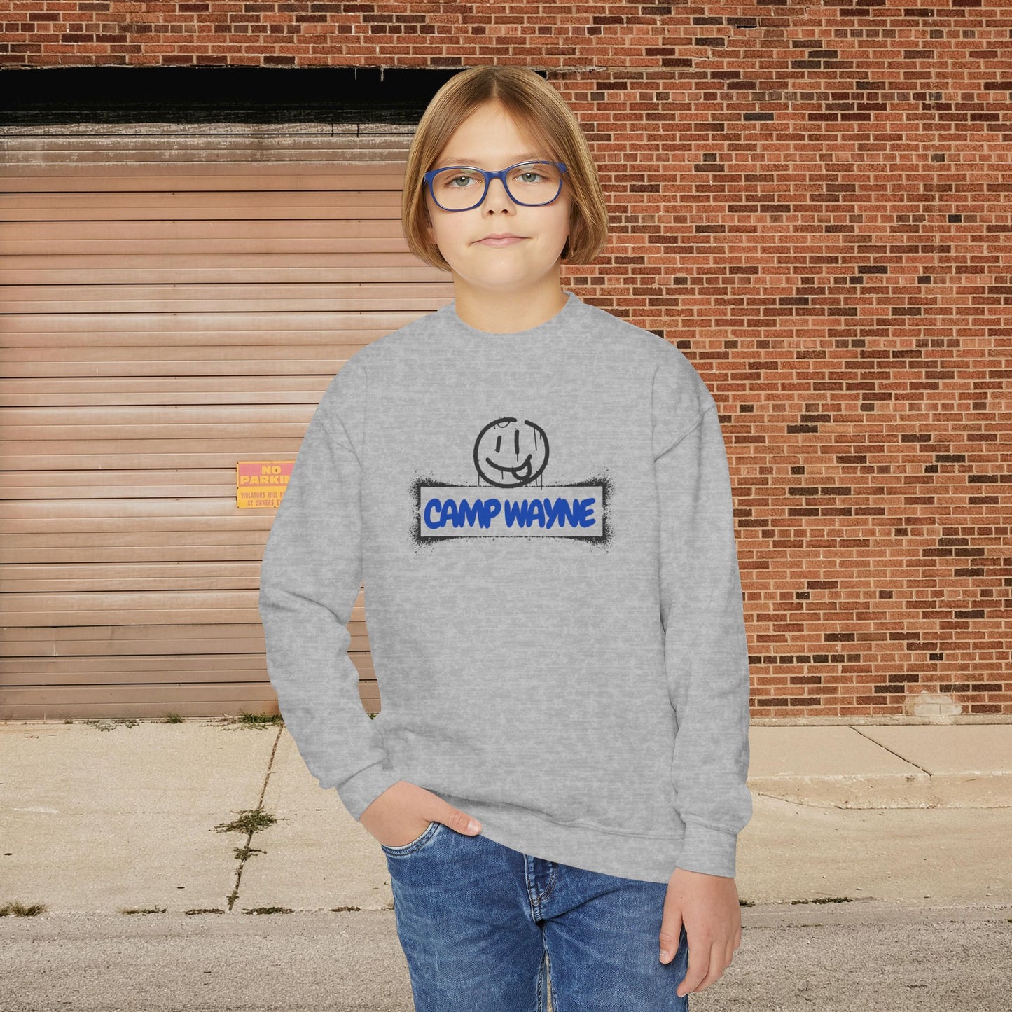 Sun's Out, Tongue's Out Custom Youth Crewneck Sweatshirt