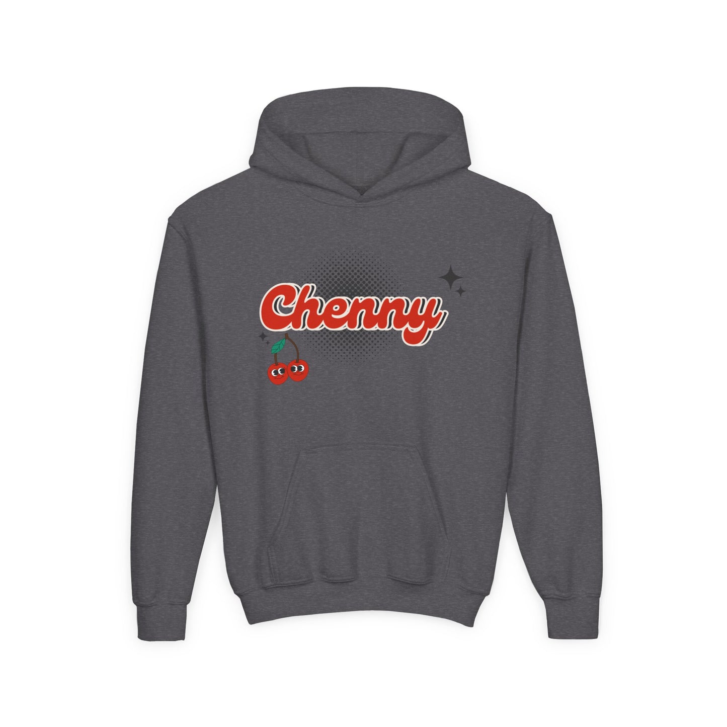 Customizable Youth Hoodie Sweatshirt for Camp, School, or Sports Team | Retro Cherries