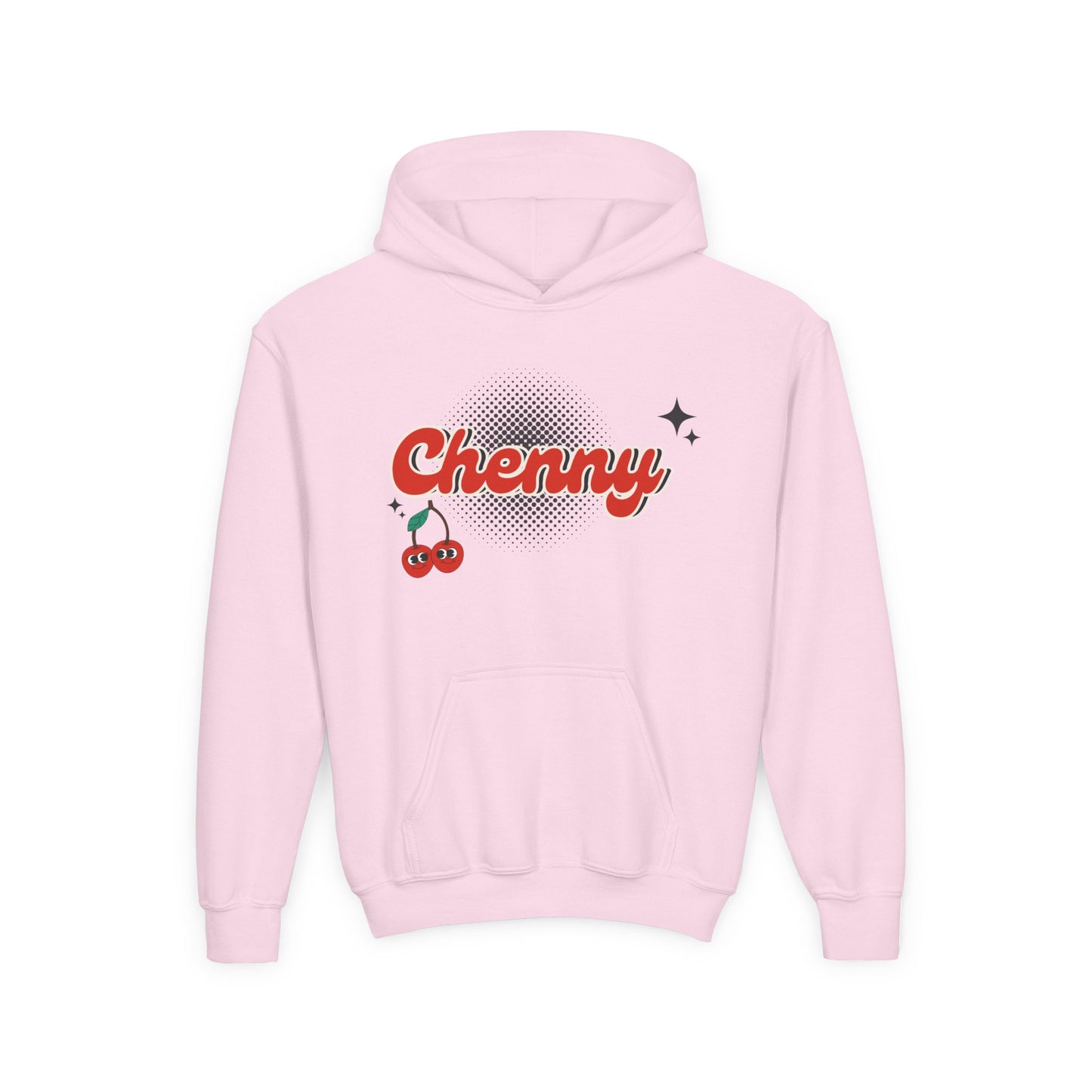Customizable Youth Hoodie Sweatshirt for Camp, School, or Sports Team | Retro Cherries