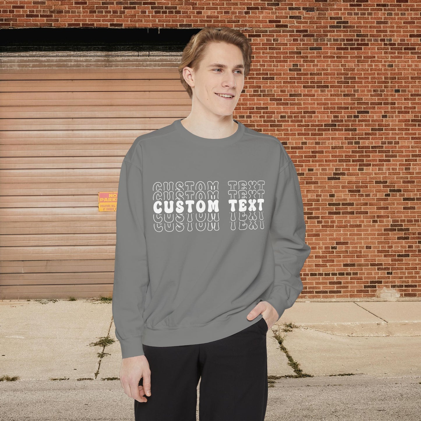 Customizable Stacked Text Design Sweatshirt