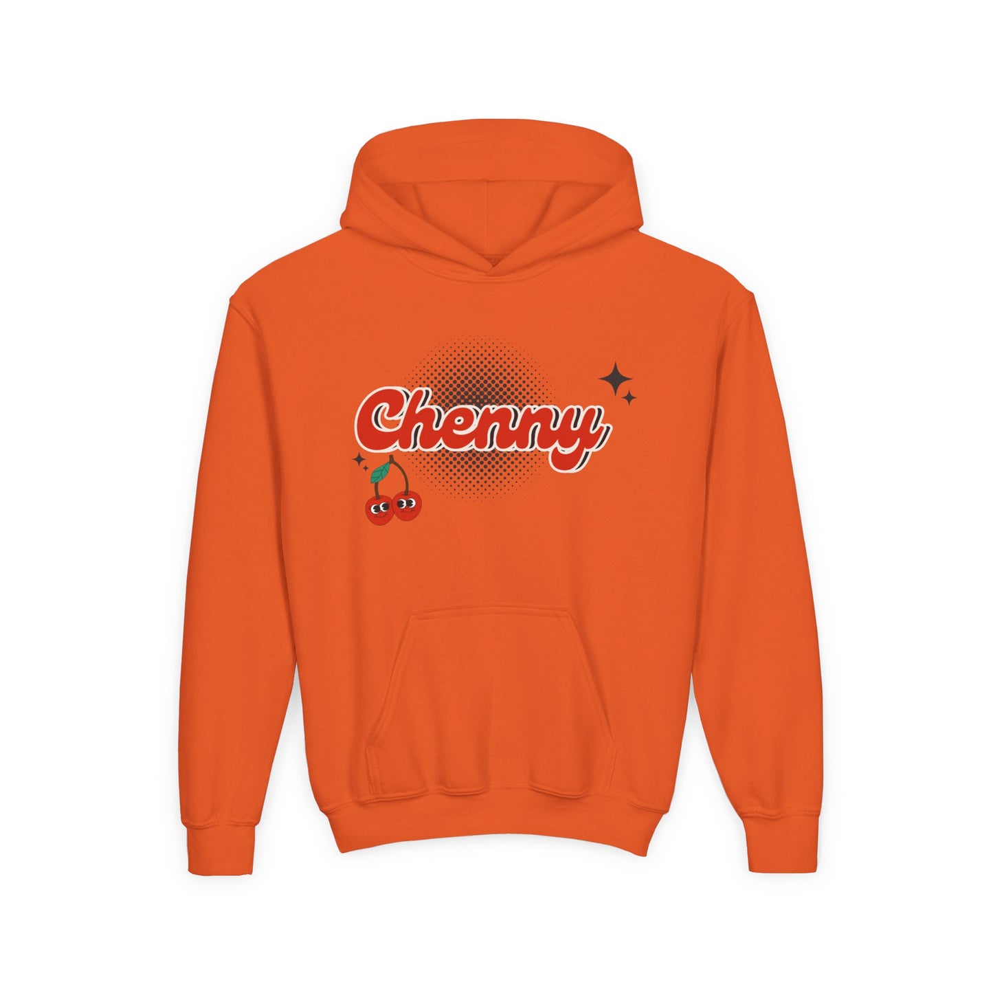 Customizable Youth Hoodie Sweatshirt for Camp, School, or Sports Team | Retro Cherries