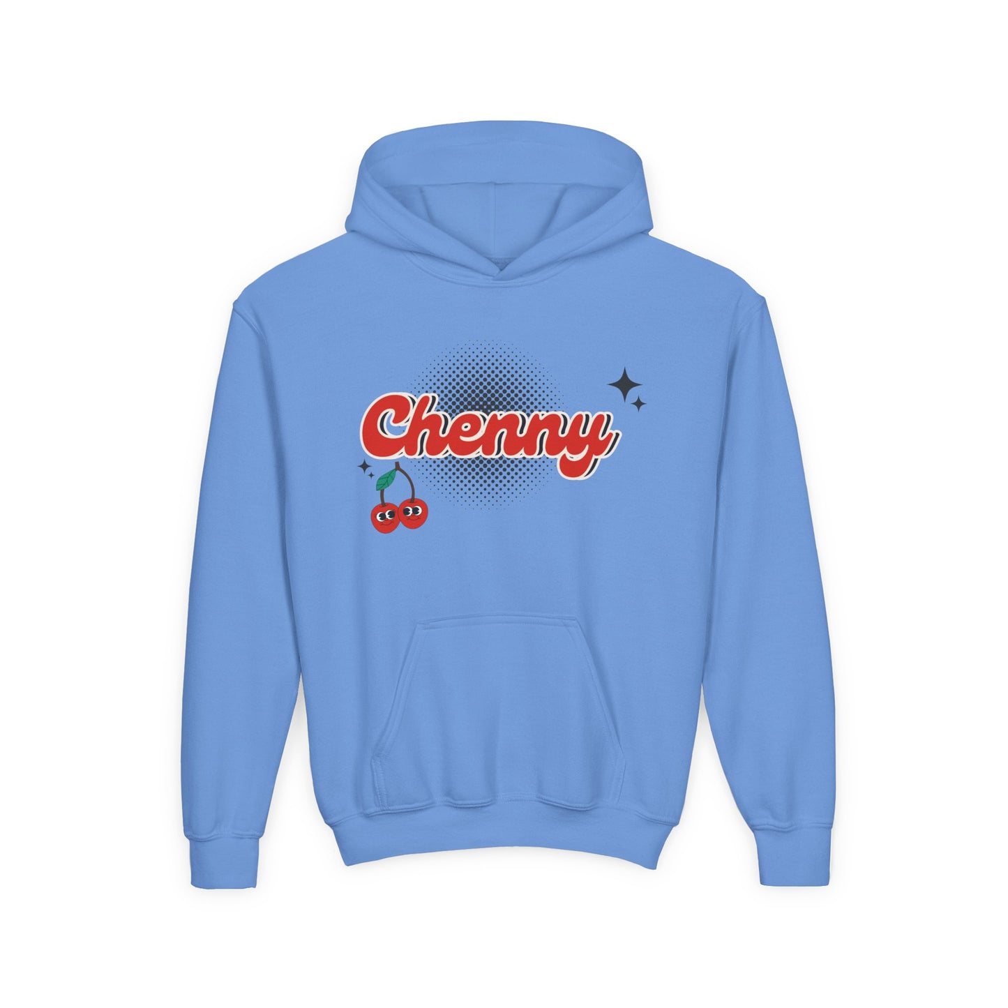 Customizable Youth Hoodie Sweatshirt for Camp, School, or Sports Team | Retro Cherries