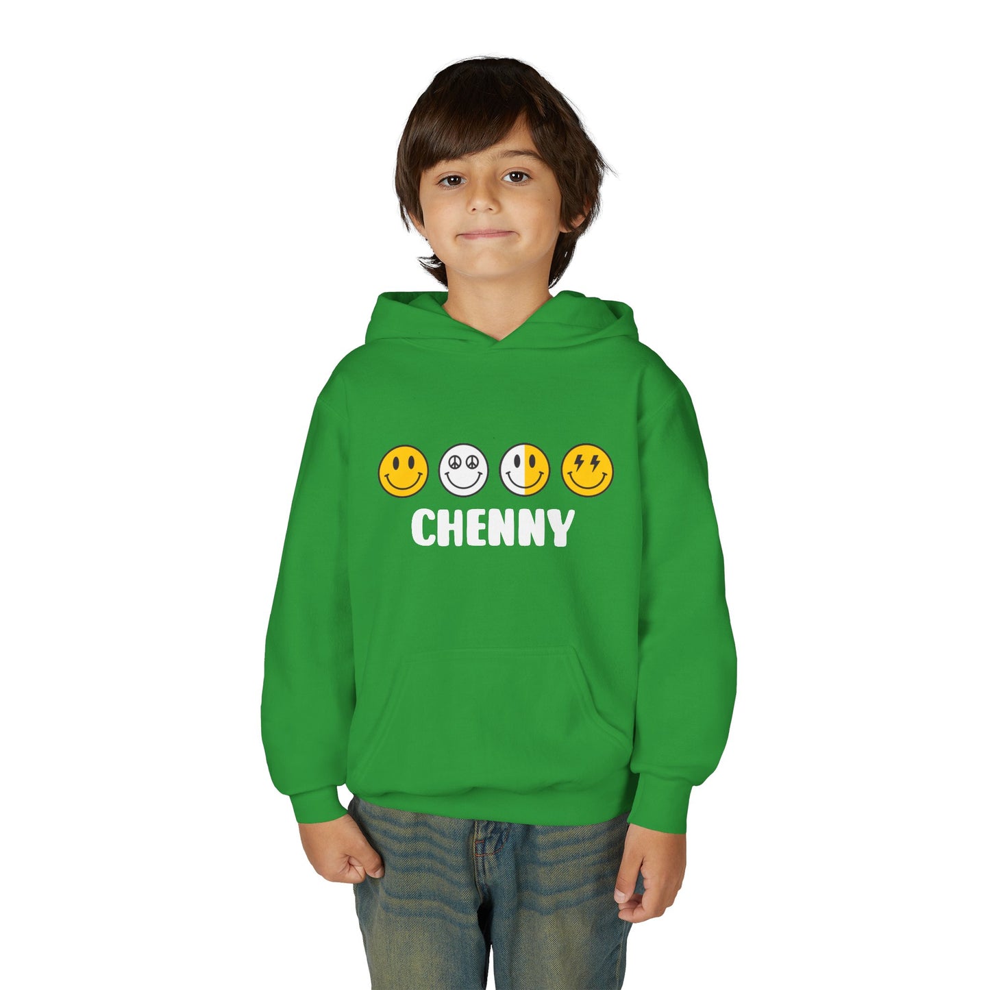 Custom Emoji Line Youth Hooded Sweatshirt