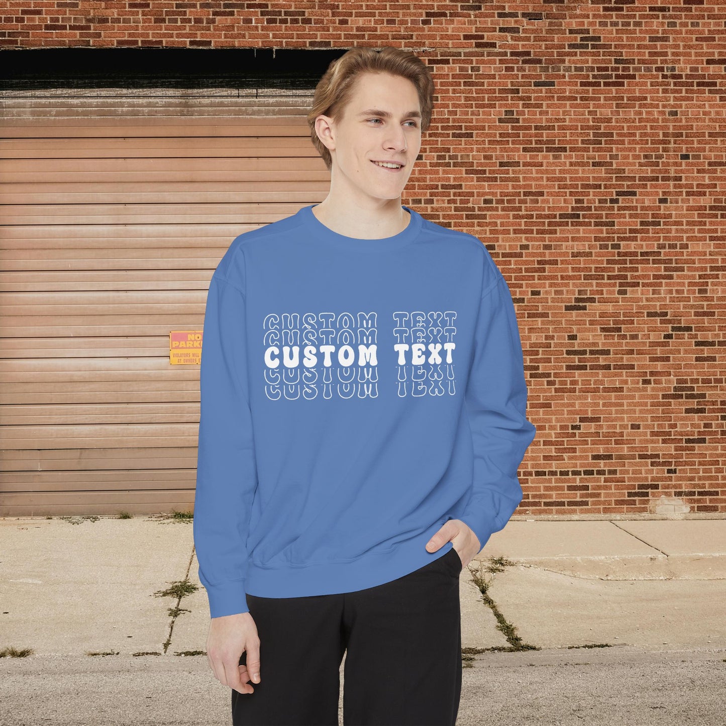 Customizable Stacked Text Design Sweatshirt