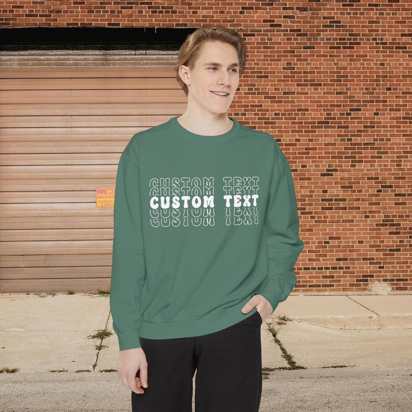 Customizable Stacked Text Design Sweatshirt
