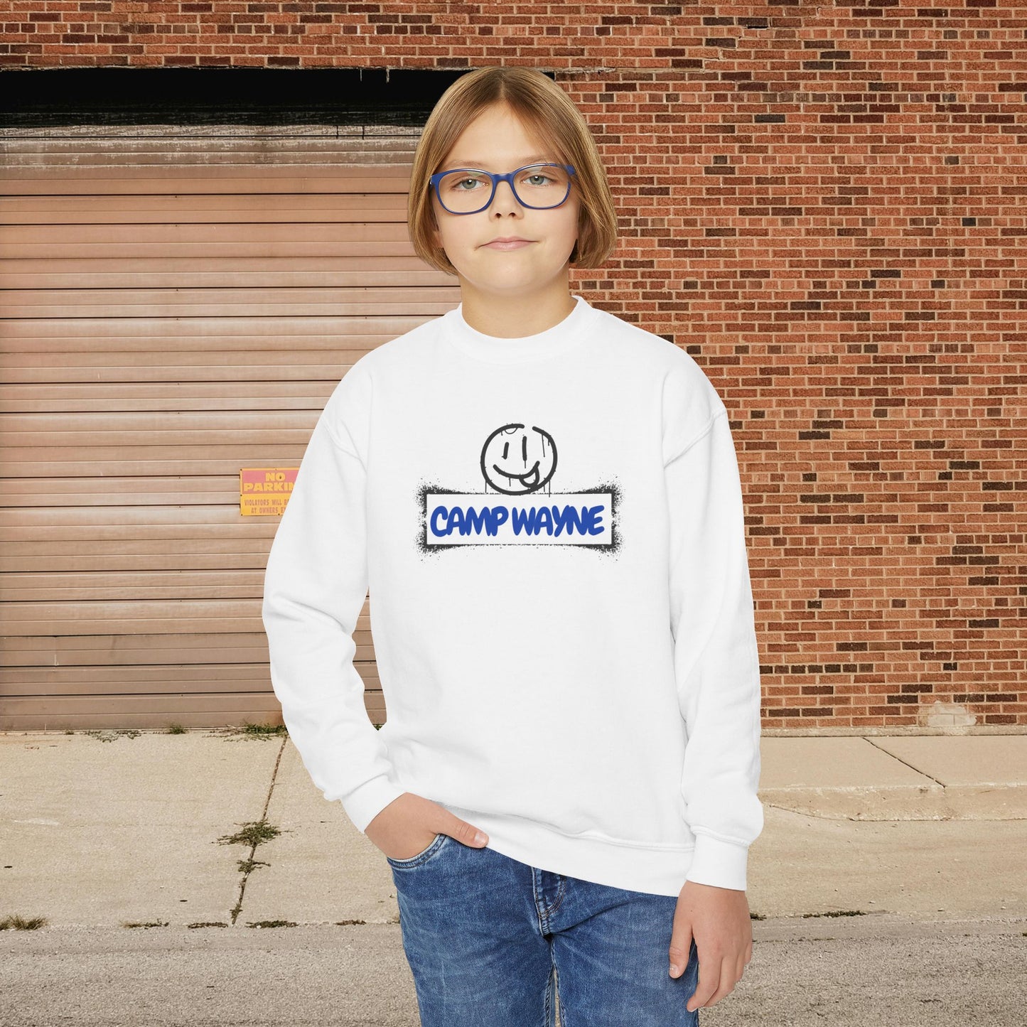 Sun's Out, Tongue's Out Custom Youth Crewneck Sweatshirt