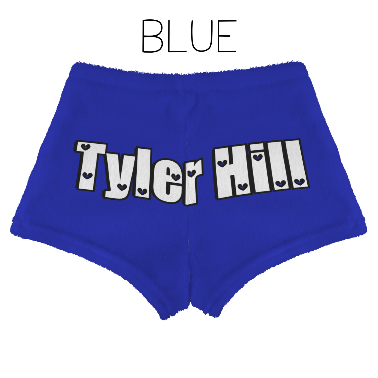 Personalized Fuzzy Shorts – Custom Name in Heart Font