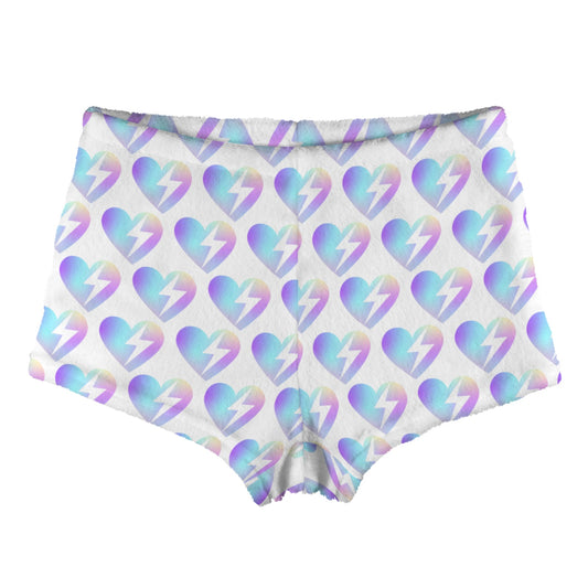 Personalized Lightning Heart Lounge Shorts | Custom Text Pajama Shorts