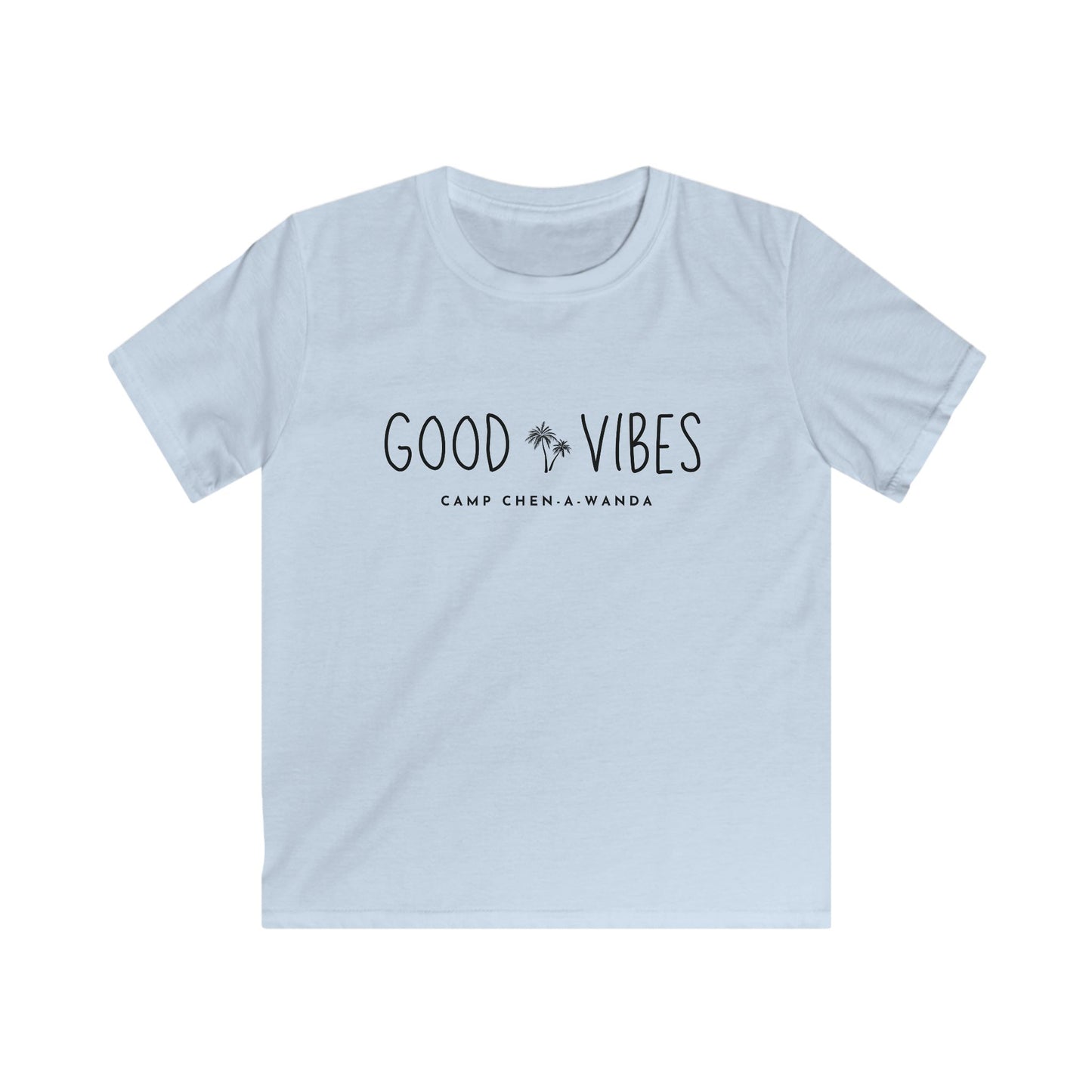 Good Vibes Simple Palm Custom School Kids Tee, Personalized Team Shirt, Kids T-Shirt, Children's Top, Youth Clothing, Customizable Tee, Cute