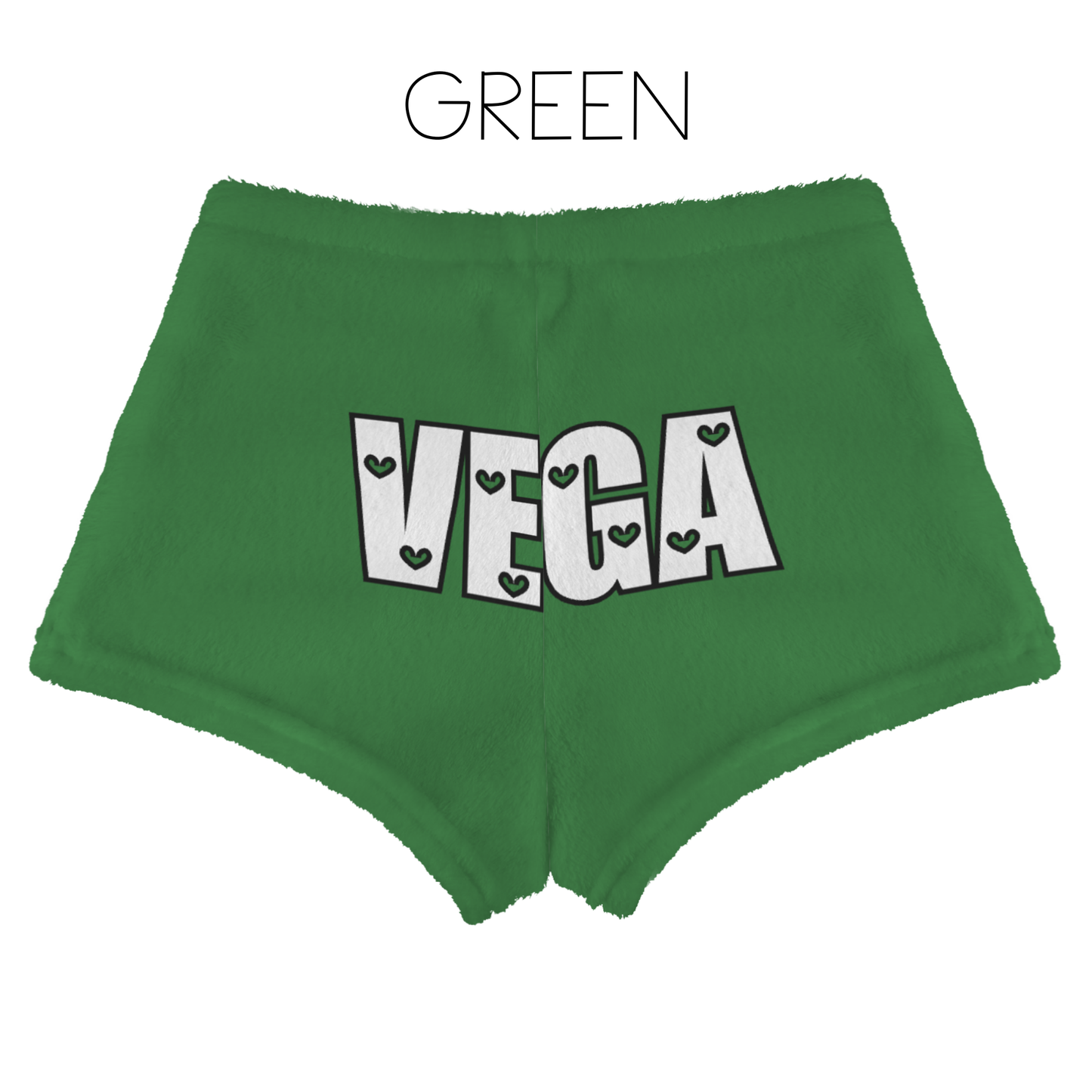 Personalized Fuzzy Shorts – Custom Name in Heart Font