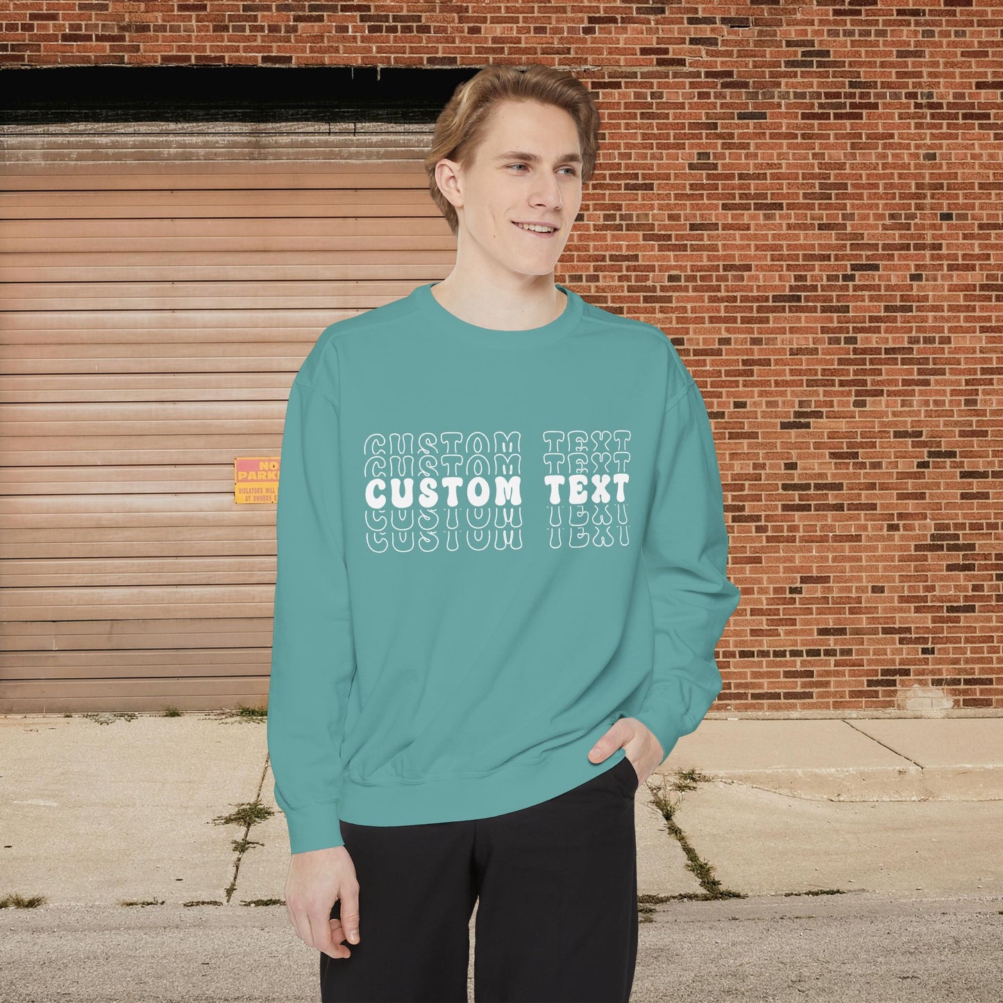 Customizable Stacked Text Design Sweatshirt