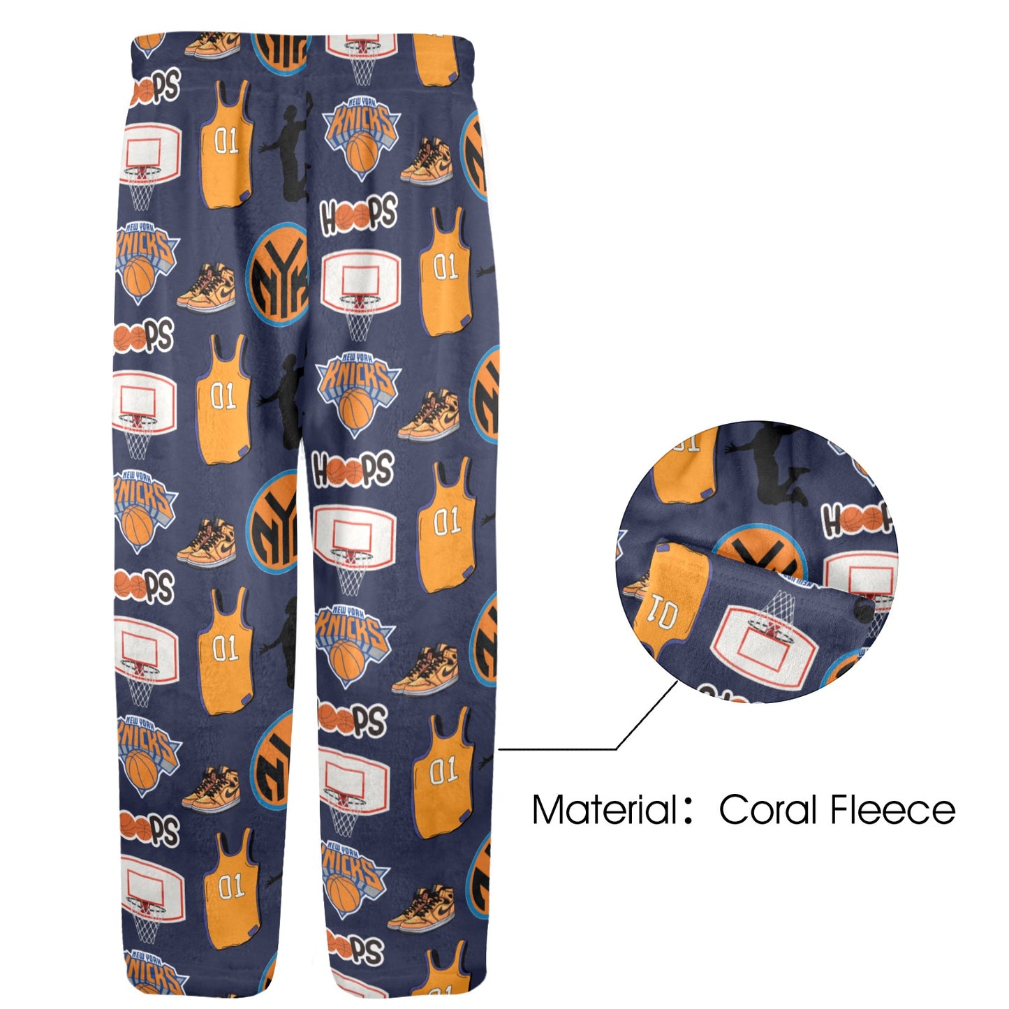 New York Basketball Pajama Pants for Kids | Knicks Inspired Fleece Lounge Pants