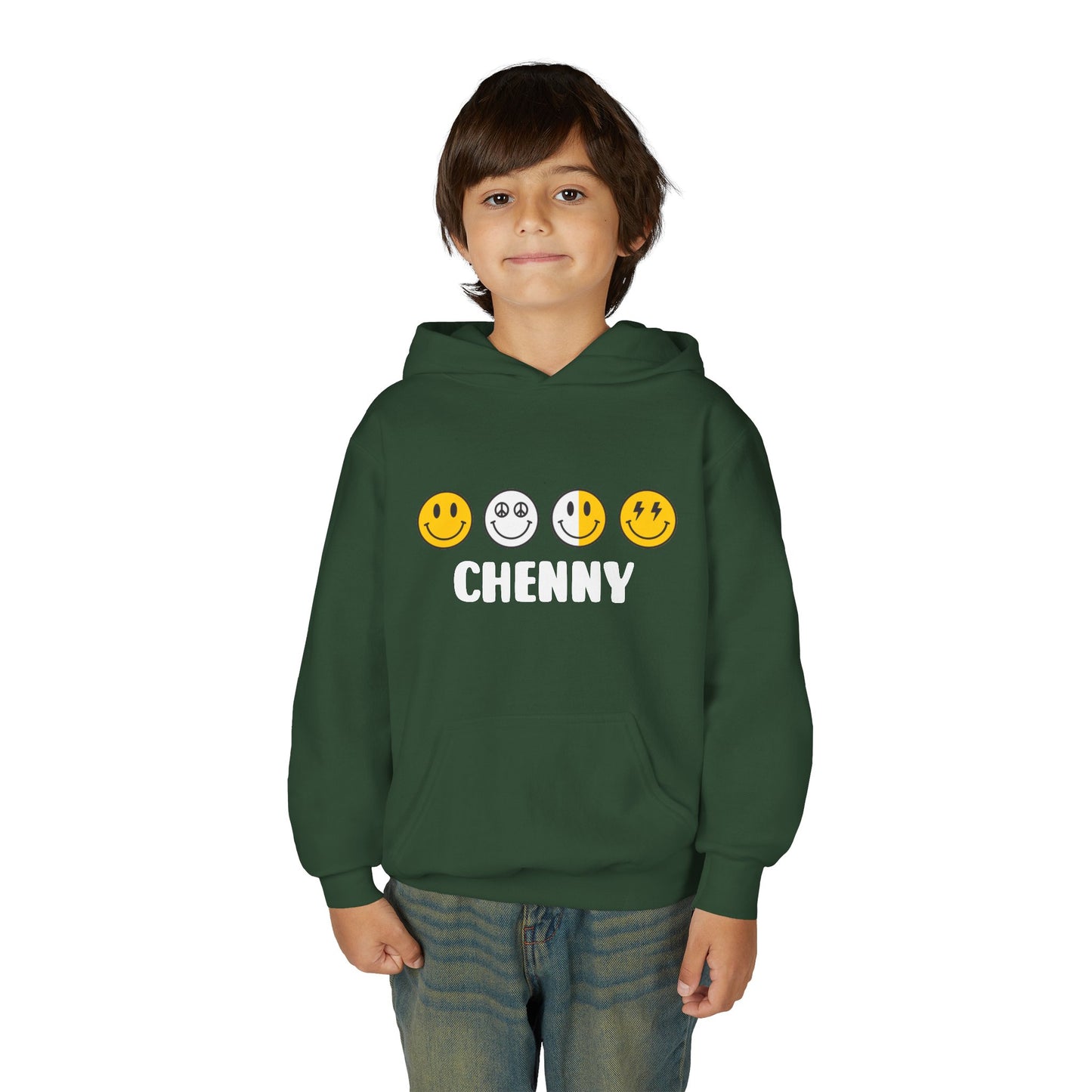 Custom Emoji Line Youth Hooded Sweatshirt
