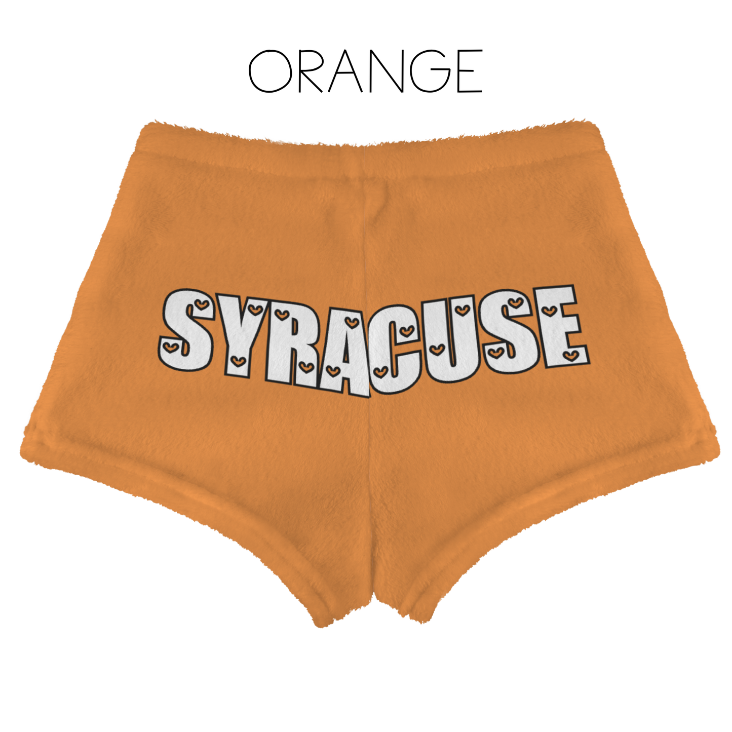 Personalized Fuzzy Shorts – Custom Name in Heart Font