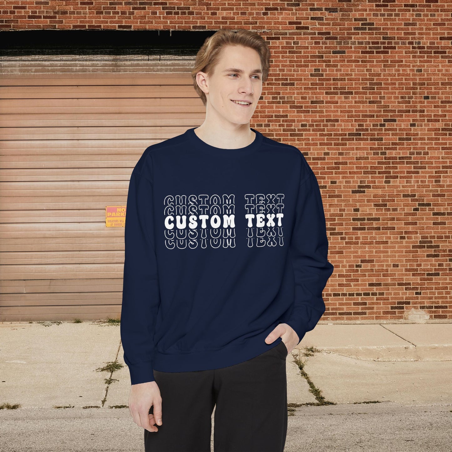 Customizable Stacked Text Design Sweatshirt