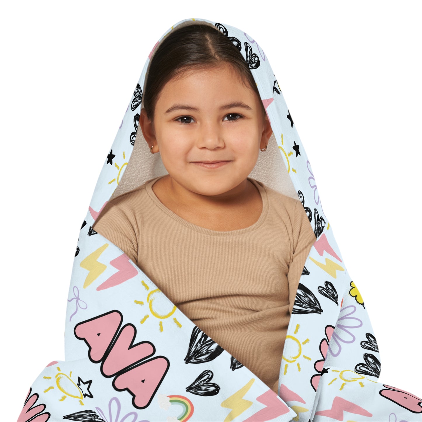 Kids Hooded Towel with Custom Name - Personalized Beach or Bath Towel