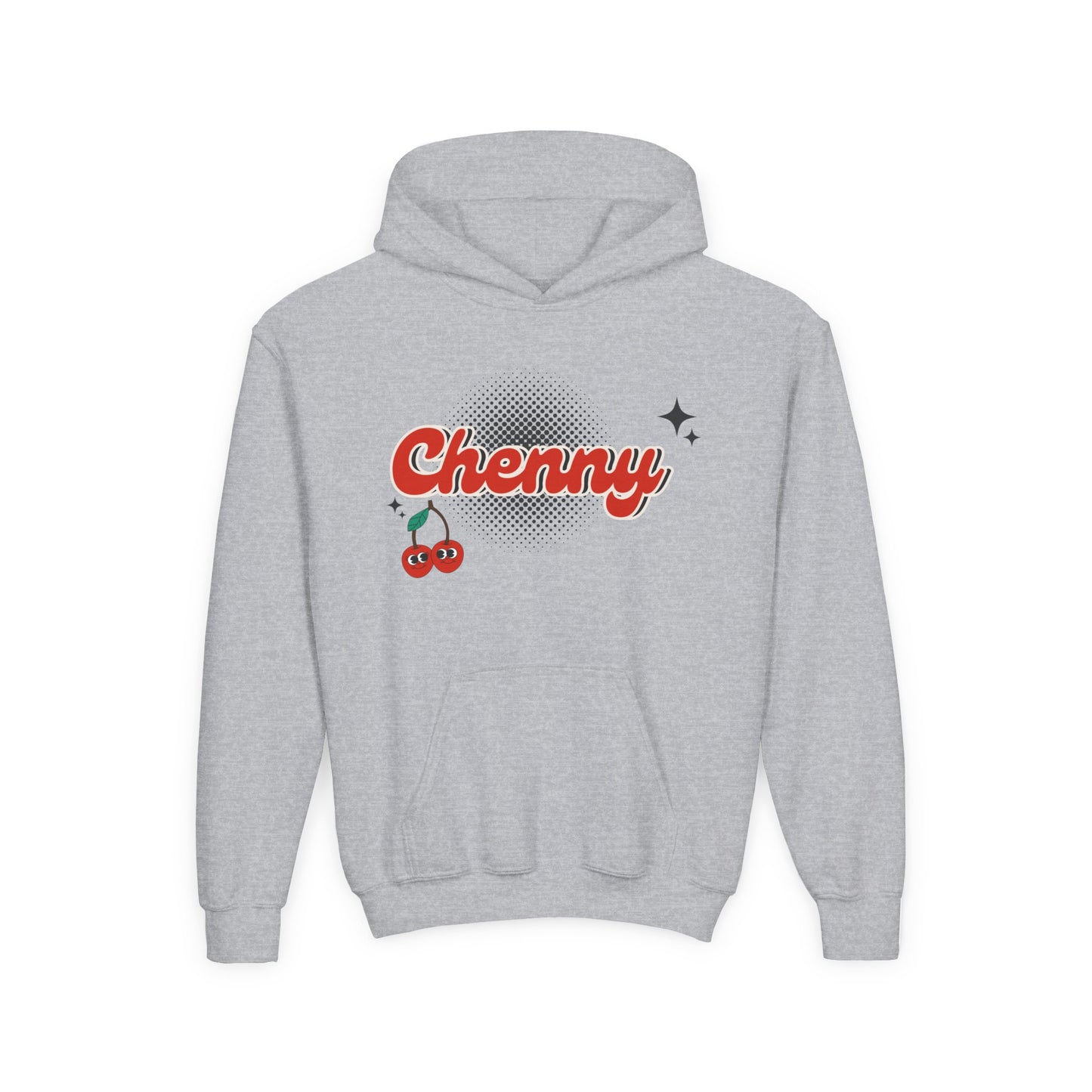 Customizable Youth Hoodie Sweatshirt for Camp, School, or Sports Team | Retro Cherries