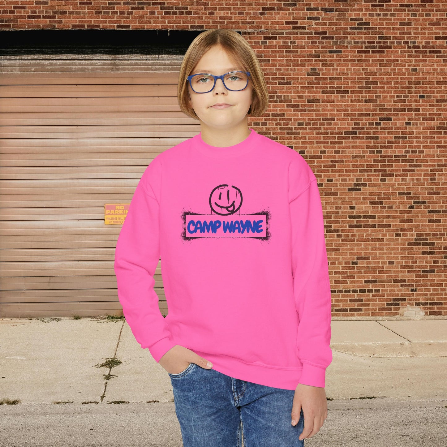 Sun's Out, Tongue's Out Custom Youth Crewneck Sweatshirt