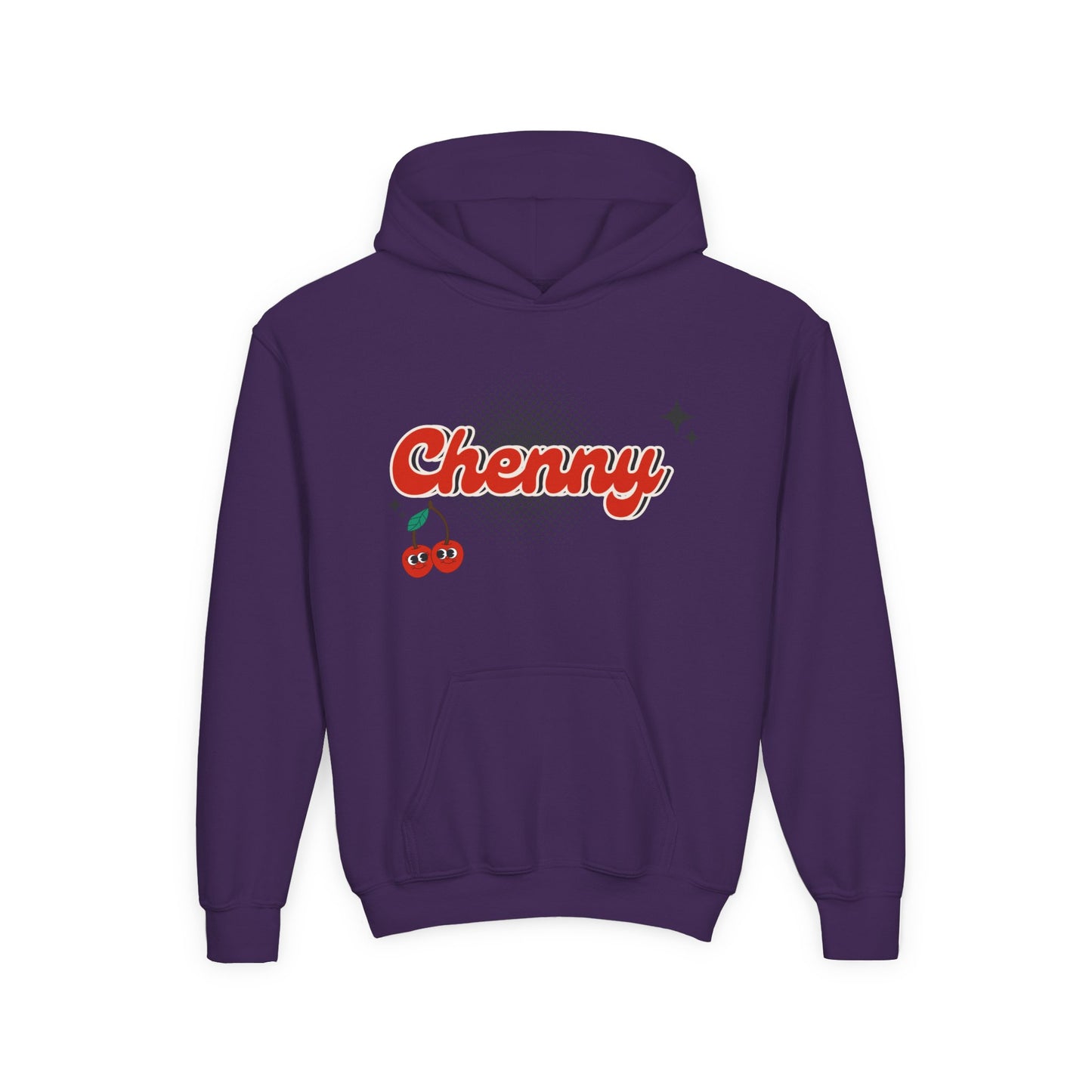Customizable Youth Hoodie Sweatshirt for Camp, School, or Sports Team | Retro Cherries