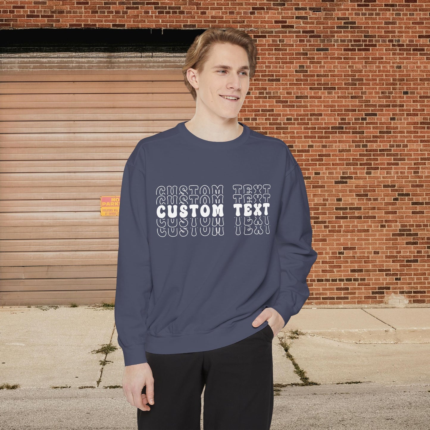 Customizable Stacked Text Design Sweatshirt