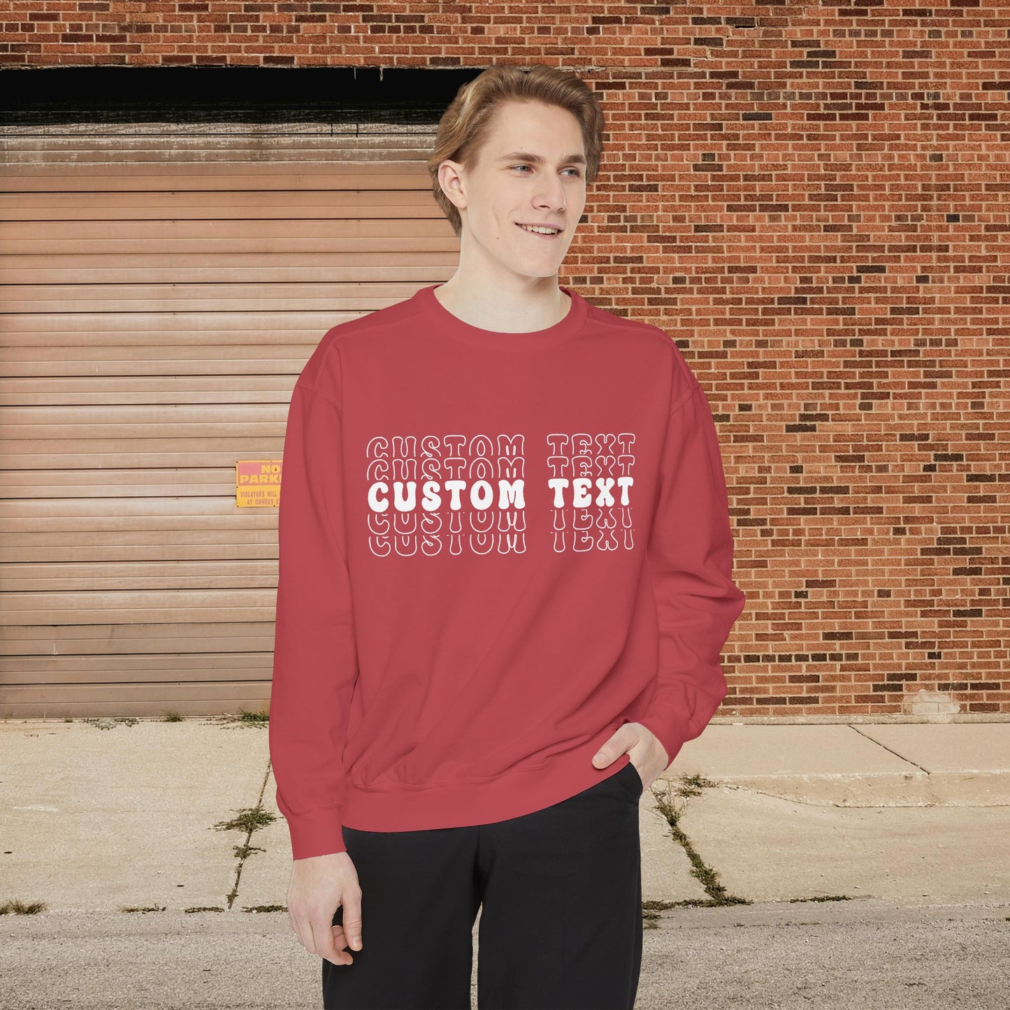 Customizable Stacked Text Design Sweatshirt
