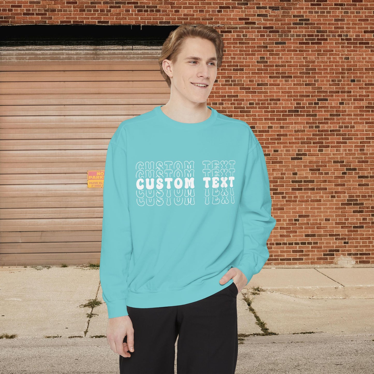 Customizable Stacked Text Design Sweatshirt
