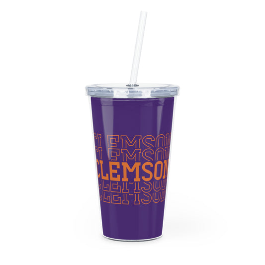 Custom Plastic Tumbler with Straw - Ideal for Students and Fans, College Game Day, Tailgating, Gifts for Graduates, Drinkware