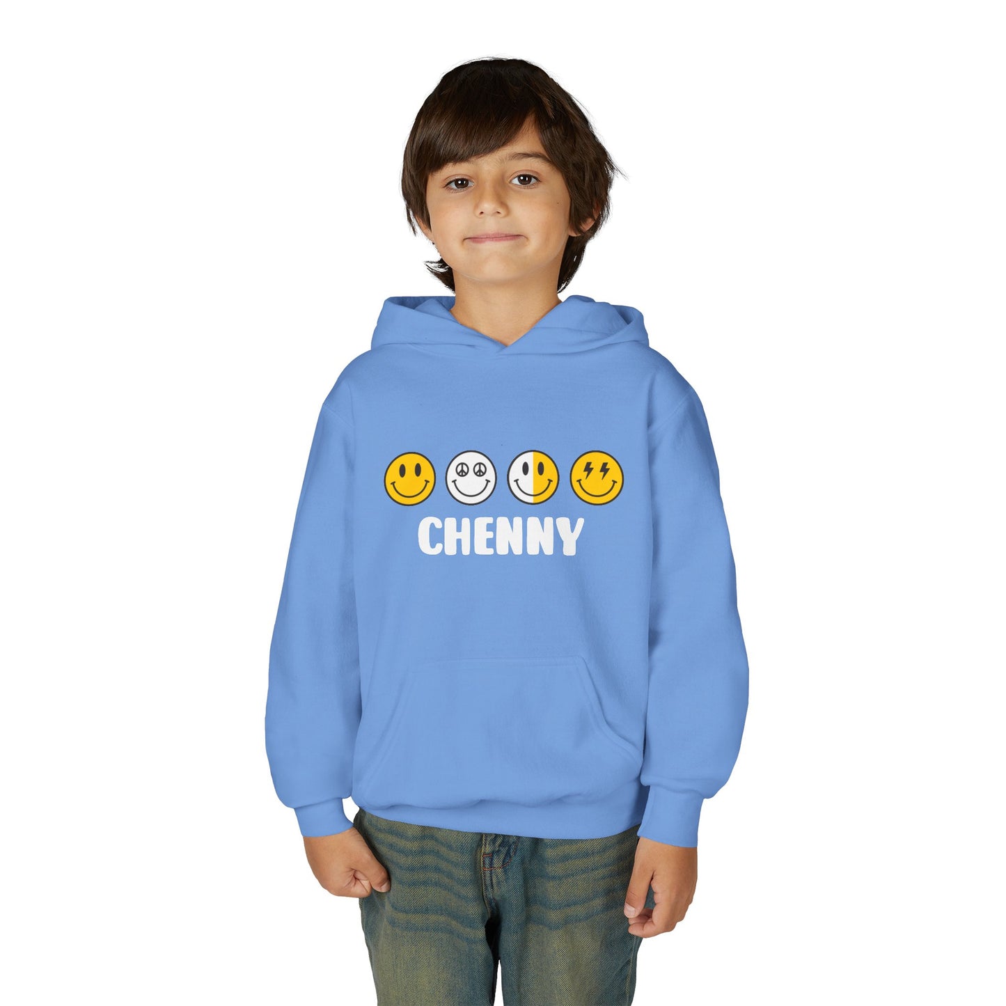 Custom Emoji Line Youth Hooded Sweatshirt