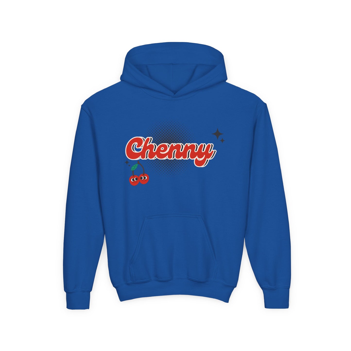 Customizable Youth Hoodie Sweatshirt for Camp, School, or Sports Team | Retro Cherries